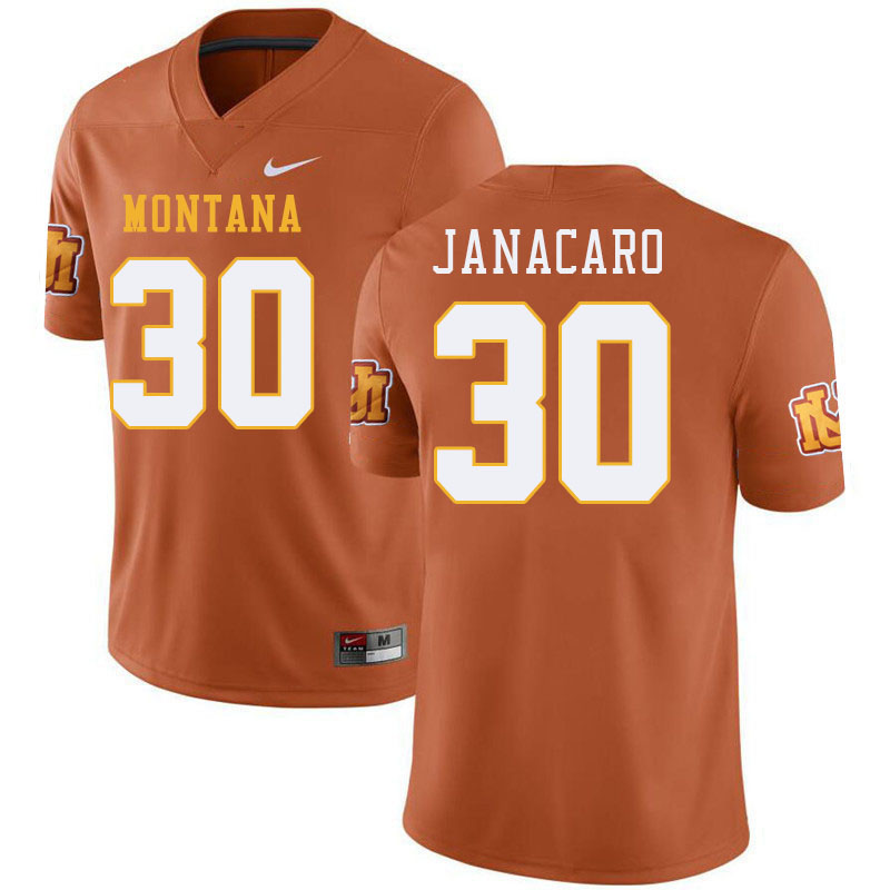 Montana Grizzlies #30 Colter Janacaro College Football Jerseys Stitched Sale-Throwback